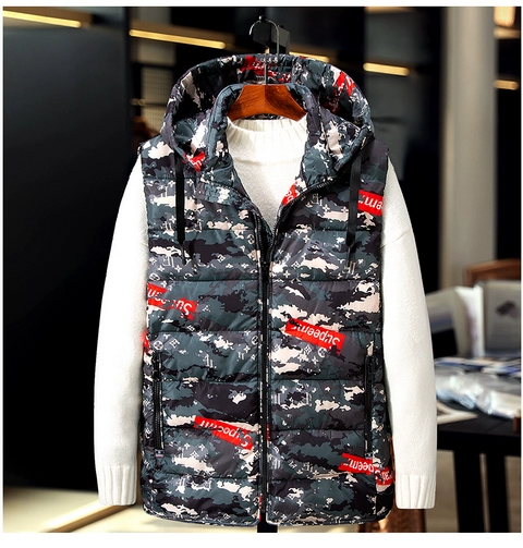 Áo vest cotton mùa thu và mùa đông nam rộng cỡ lớn cộng với phân bón để tăng thêm 200-300 kg vest vest cotton lớn áo ba lỗ tập gym nam