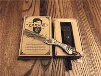 Spot Japanese handmade Copper skull 3D-Bad to the Bone folding oil comb free Crazy Horse leather case