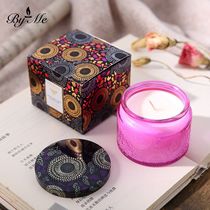 Size Relief Starry Sky Glass Cup Candle