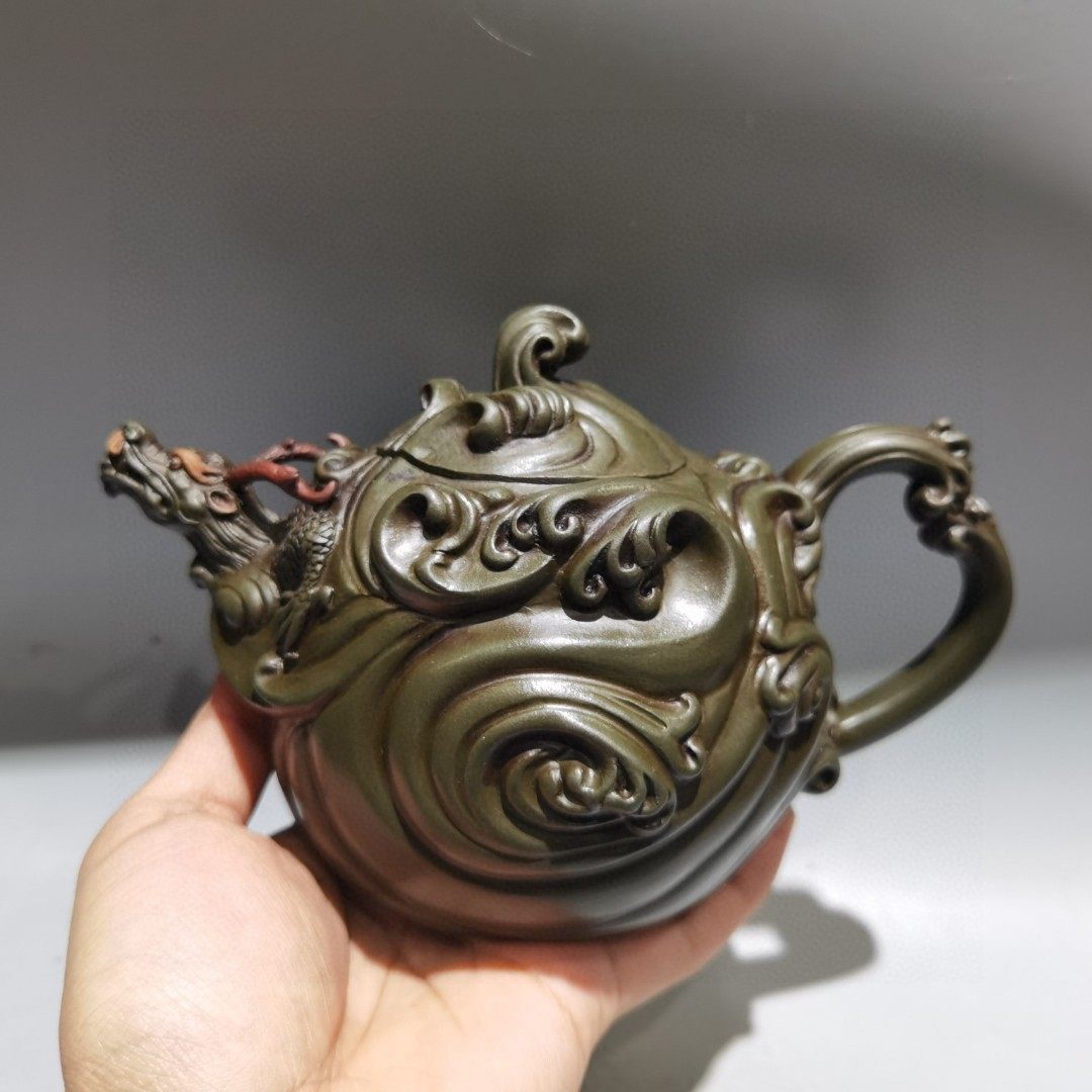 台湾回流紫砂壶全手工原矿老茶壶王新红紫砂壶收藏早期老茶壶收藏品老石