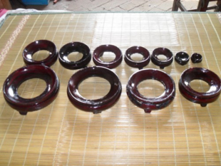 Crystal ball base walnut seat natural gourd bottom support solid wood gourd base decoration imitation mahogany gourd seat