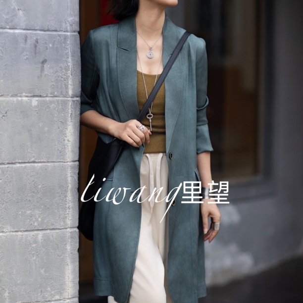 Li Wang/Designer Collection【Cinnamon Lake Blue】Two-Color Elegant Retro Versatile Blazer