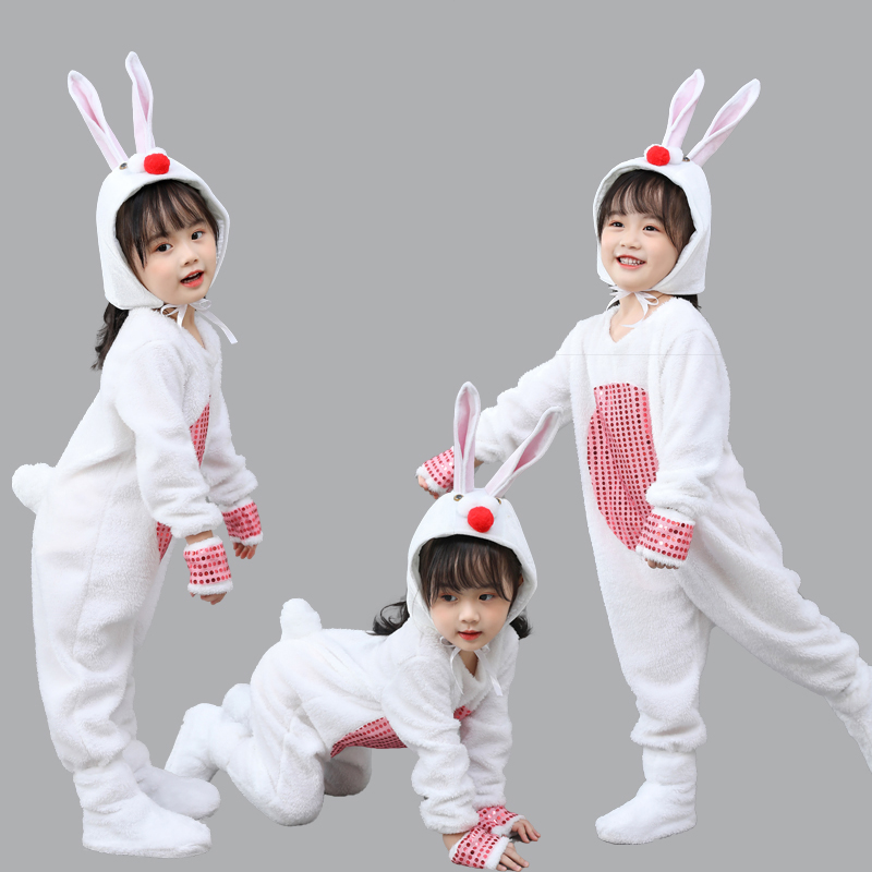 New New Year's Day rabbit plays out to suit children's animal clothes Kindergarten stage dance dress Dress Rabbit performance Apparel-Taobao