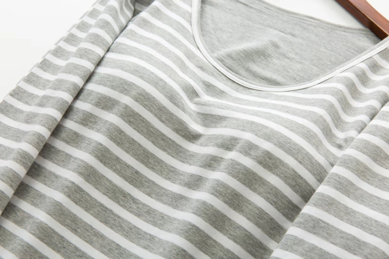 Bộ đồ ngủ kiểu Nhật Bản đồ lót nữ mùa thu đông dài tay cotton miễn phí mặc áo ngực sọc đơn giản thoải mái phục vụ nhà phù hợp đồ bộ pijama