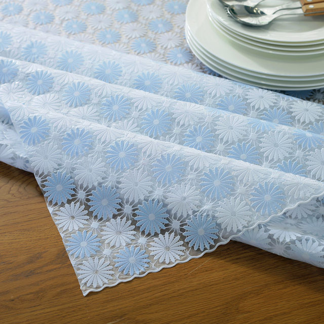 Lace PVC pastoral tablecloth waterproof, oil-proof, anti-scalding coffee tablecloth, non-slip dining table mat, Eight Immortals table fabric square.