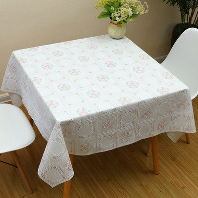 Square table cloth waterproof and anti-burn and burn-free Home quadrilateral mahjong table cloth PVC small fresh plastic table cloth