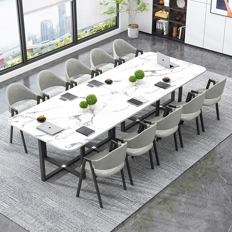 Nordic Conference Table Long Table Brief Modern Light Lavish Talks Table Meeting Room Training Large Strip Office Chairs Combination