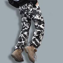 Autumn trend outdoor straight camouflage pants mens trousers multi-pocket loose size multi-pocket casual tooling pants