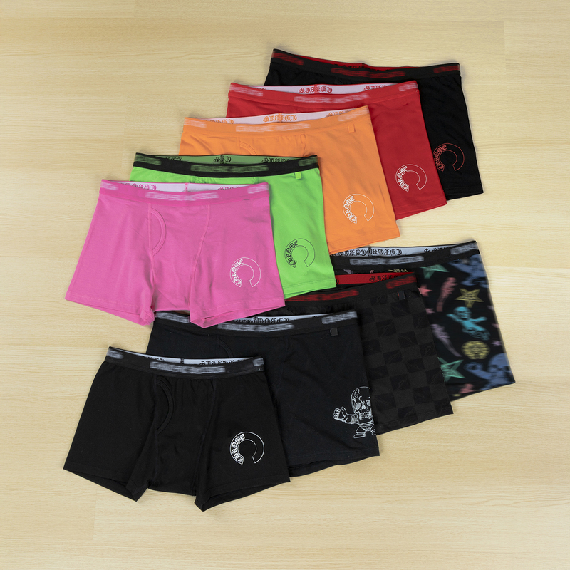 Erd Crazy Multi-Color Pure Cotton Basic 160g Stretch Boxer Briefs Ribbed Waistband Heart Horseshoe Underwear
