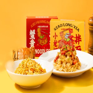小龙虾蟹黄拌面方便面速食泡面干拌咸蛋黄面