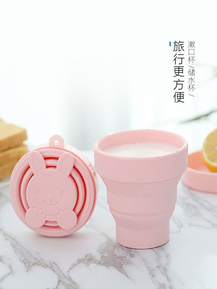 Folding cup Silicone folding cup Portable compression telescopic cup High temperature travel outdoor travel mouthwash cup