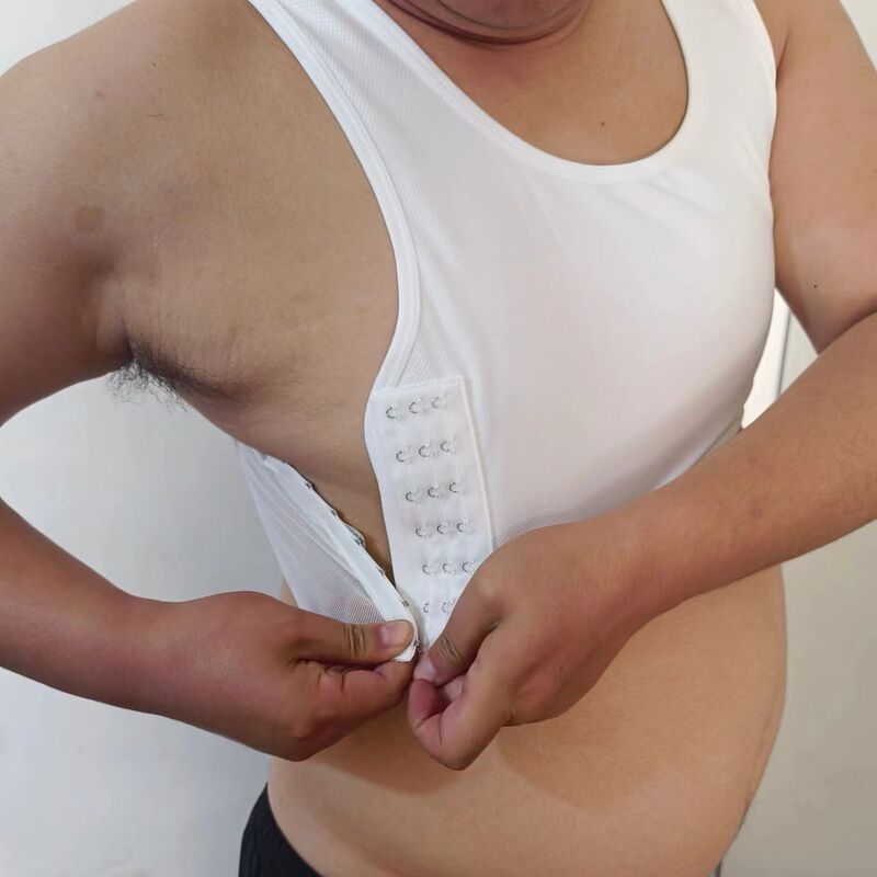 Large Size Strong Compression Chest Binder with Side Zipper, Seamless Anti-Bump, Large Bust Minimizing Shapewear for Men, Compression Chest Bandage