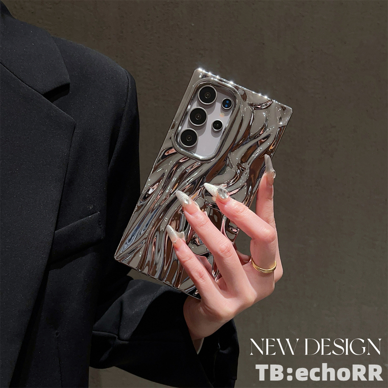 Chic Wavy Electroplated Glossy Magenta Samsung Phone Case