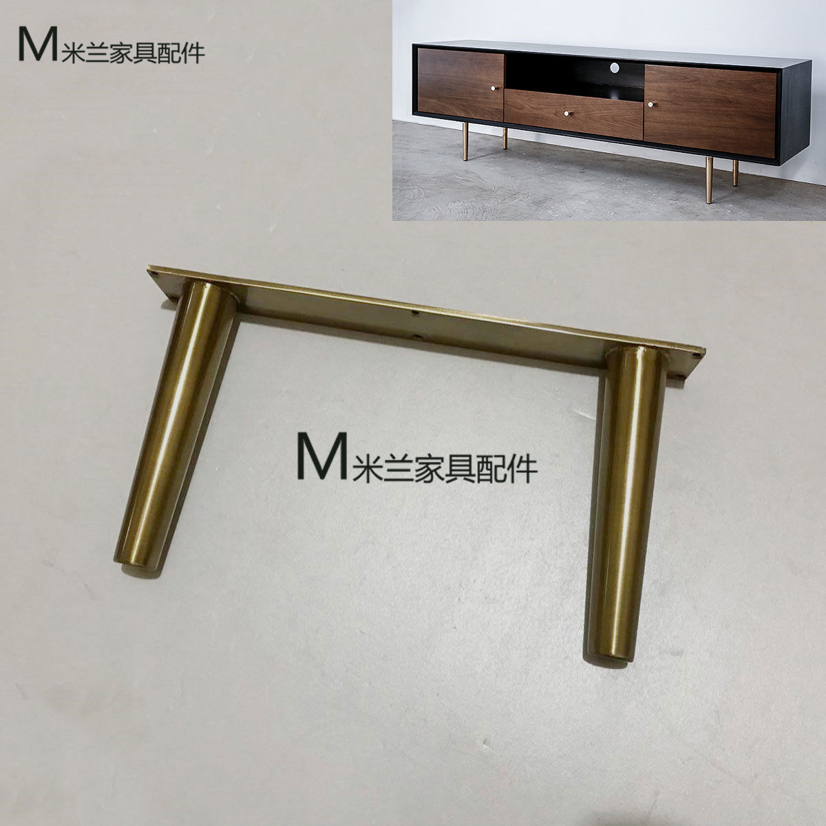 Custom Nordic brass stainless steel metal TV cabinet feet Gold plated Bathroom cabinet Anti-rust Feet Furniture Hardware accessories