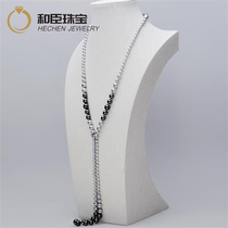 Hong Kong Jewelry Exhibition Explosive sweater chain natural seawater pearl powder necklace round sweater chain Joker send mom