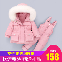 Baby down jacket girls suits infants and young children 0-5 years old childrens foreign style thickened mid-length coat winter and reverse season