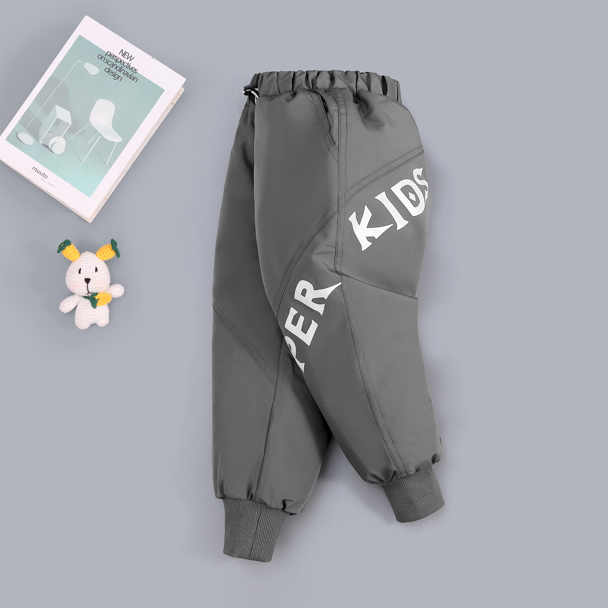 Children's clothing girls' casual down pants 22 winter new style thickening Western style children's Korean version of the strip casual boys' pants tide