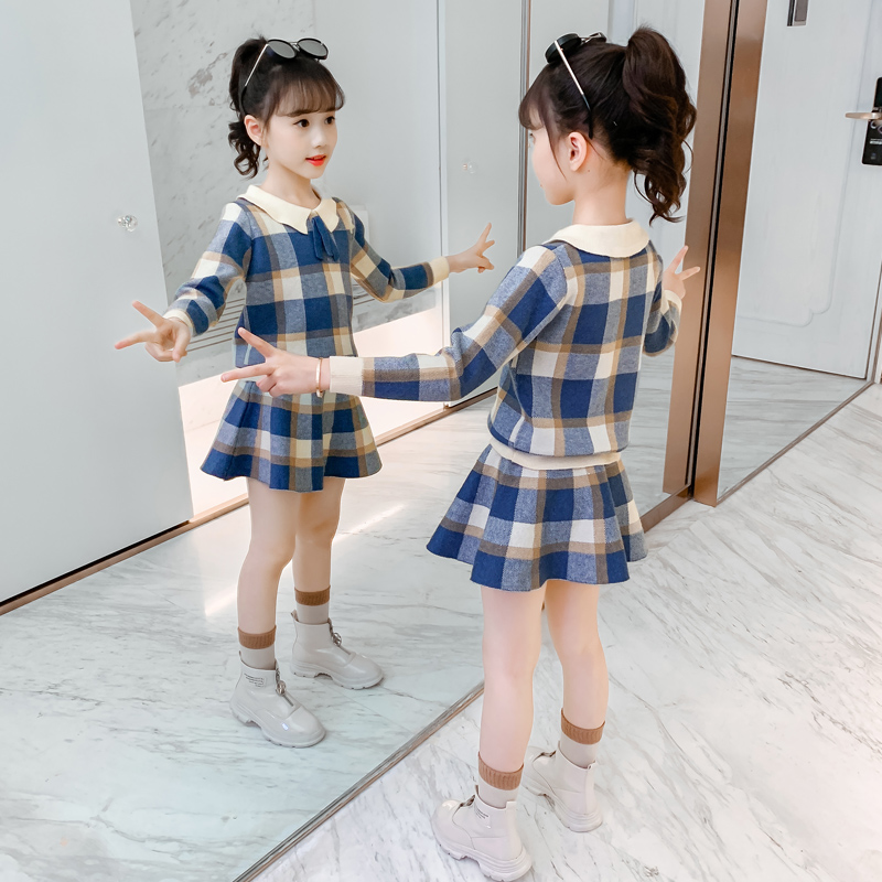 Next Inss Girl Sweater Dress 2022 Spring Dress New Foreign Dress Princess Dresses Children Suit Dress