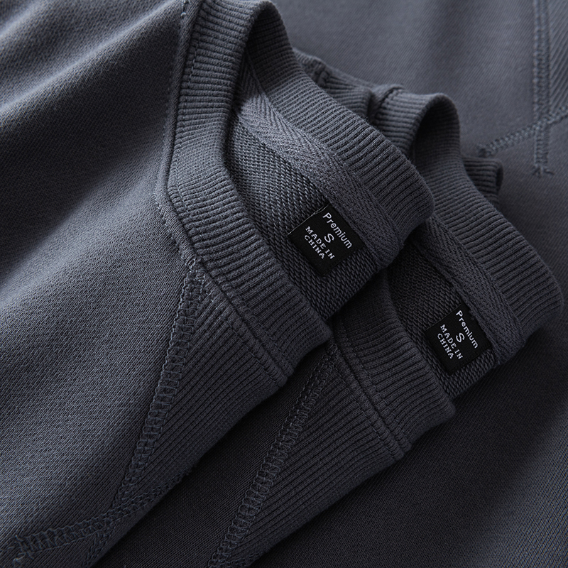 Classic 100 hitch high-grade grey heavy lbs thick solid hooded sweatshirt Loose Pure Color Beat for the autumn and winter men and women