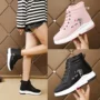 Giày cotton nữ mùa đông 2018 phiên bản Hàn Quốc mới của chàng sinh viên hoang dã hai đôi giày cotton cao cổ để giúp cộng thêm đôi giày nhung ống tuyết ngắn nữ triều giày thể thao nữ đế cao