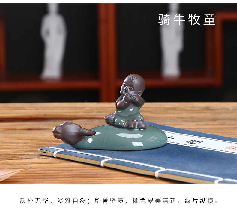 Mini Ge Kiln Tea Pet Hoa Máy tính để bàn Gốm sứ Trang trí nhỏ Zen Nhỏ Monk Micro Cảnh Hoa Lẩu trang trí sân vườn phụ kiện trang trí nội thất