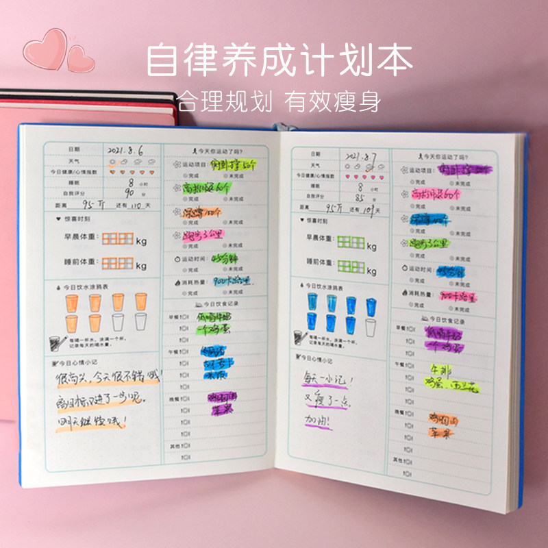 Eden Weight Loss Disciplined Program Ben Supervision Record Table Hand Ledger Procrascator card Shrill Slimming Wall Stickler Notebook