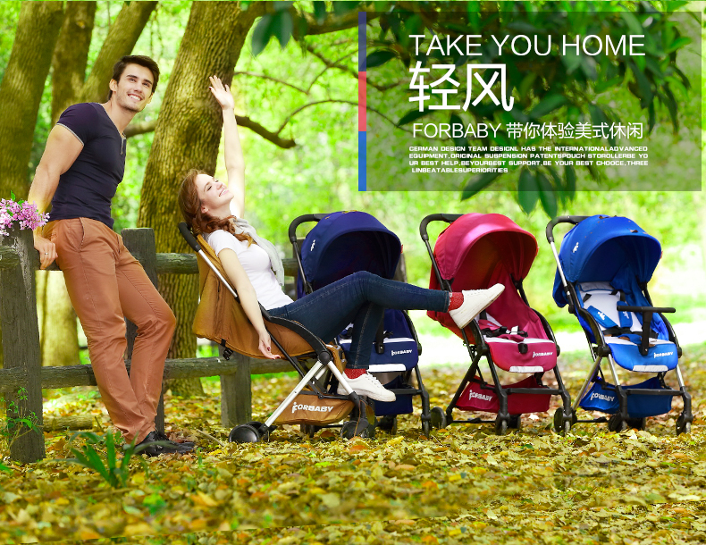 Xe đẩy Forbaby xe đẩy gấp nhẹ có thể ngồi ngả xe đẩy em bé - Xe đẩy / Đi bộ xe tập đi gỗ