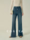 Cokeya/Four-Way Stretch Straight-Leg Jeans~Lyocell Narrow Straight-Leg Flared Jeans for Women, Spring Bell-Bottom Pants
