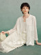 Cokeya/Moonlight Light Feather~Acetate White Long-Sleeved Thin Sun-Protective Chanel-Style Jacket for Women, Summer New Chinese-Style Suit