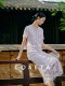 Cokeya/Aofa Manor~Lace Round Neck Short-Sleeved Chanel-Style Jacket for Women, Summer Skirt, New Chinese-Style Suit