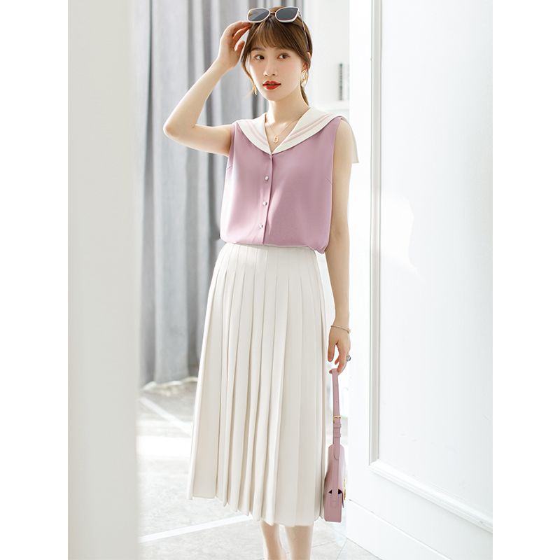 En light extravagant custom elegant big sister ~ heavy pound handmade Tucker line 3 m dosage temperament long pleated skirt female summer