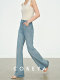 Cokeya/Cooling Pants~Tencel High-Waisted, Draping, Slightly Stretchy, Thin, Flared Wide-Leg Straight Jeans for Women, Spring and Summer