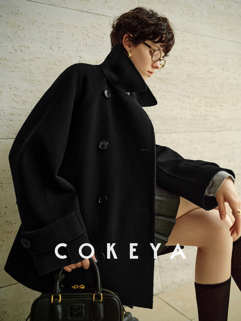 Cokeya/London Metropolitan~M*X Royal Wool Short Double-Sided Woolen Cashmere Coat Woolen Jacket for Women Spring