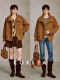 Cokeya/Du Se Gallery~Sheep Wool Suede Stand-Up Collar Short Loose Long-Sleeved Jacket Fur Outwear for Women Winter