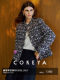 Cokeya/Urban Night Cherry~Italian Imported Japanese Paper Yarn Tweed Stand Collar Chanel-Style Jacket for Women Spring