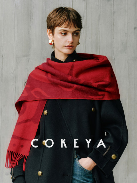 Cokeya/Hokkaido's First Snow~Inner Mongolia and Fine 100% Cashmere Versatile Shawl Warm Tassel Scarf
