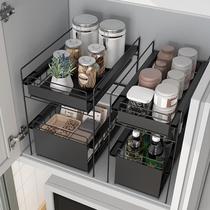  IKEA style kitchen sink rack Storage rack Japanese floor-to-ceiling Wrought iron partition multi-layer finishing shelf