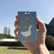  Design bus card subway meal card protective cover keychain girl student campus access control cute duck card set