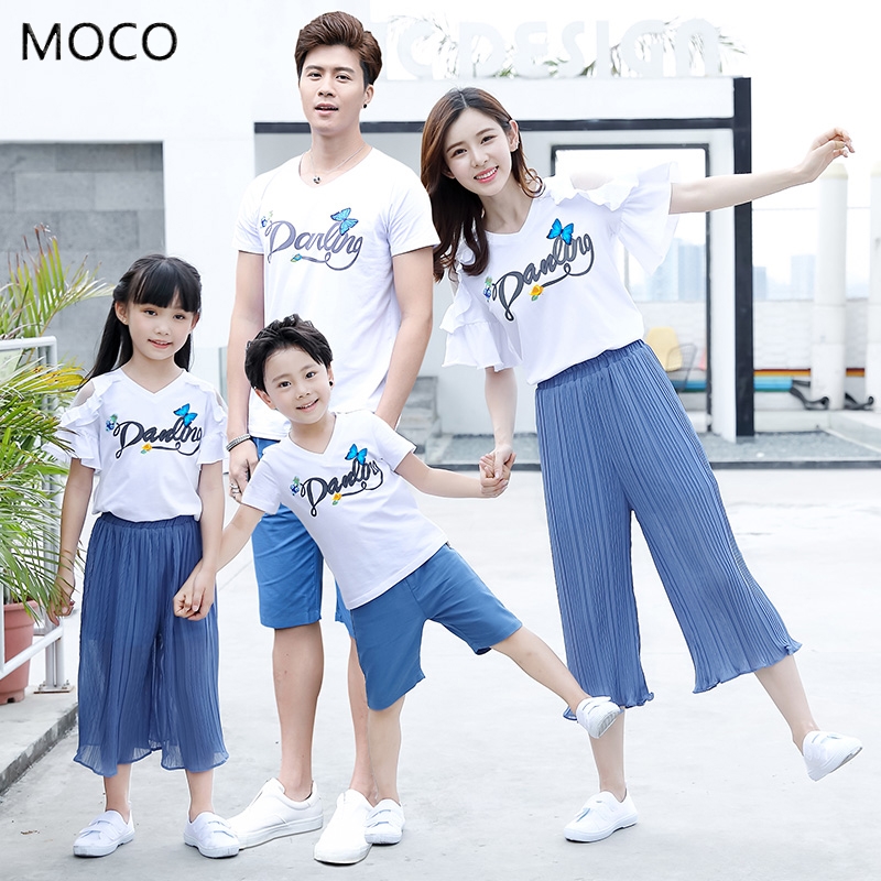 South Korean pro-Japanese clothing a family of three quad 2021 new boomers Korean version of the Korean version of the whole family for a summer suit