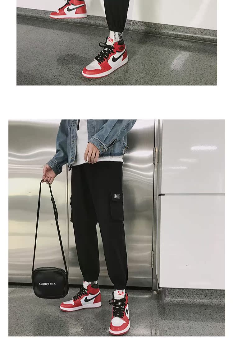 Mùa thu ulzzang thương hiệu lỏng lẻo phiên bản Hàn Quốc của xu hướng quần âu áo liền quần hoang dã chín quần thể thao quần tây nam bộ quần áo thể thao nam
