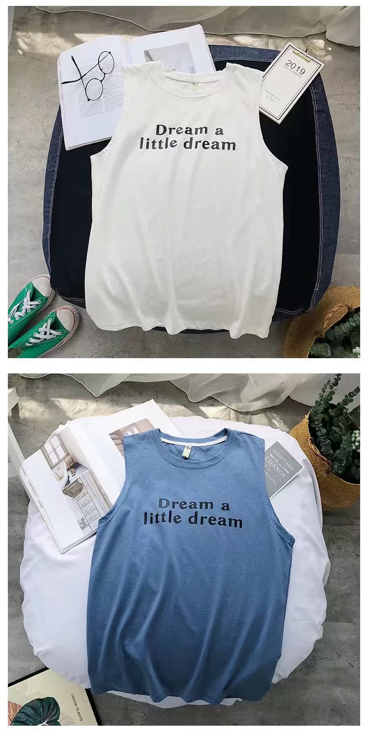 Mùa hè mới in thư mồ hôi vest nam sinh viên thủy triều Phiên bản Hàn Quốc áo không tay phía dưới áo thun trẻ trung - Lót áo 3 lỗ nam rộng nách