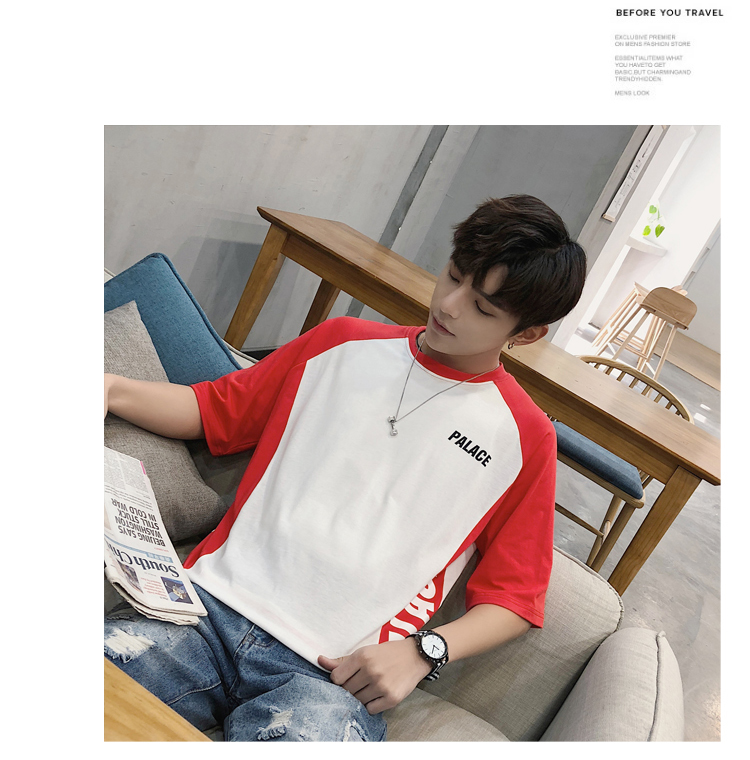 Ulzzang ngắn tay của nam giới lỏng lẻo vài năm điểm tay áo nửa-shirt Hàn Quốc phiên bản của xu hướng sinh viên Harajuku t-shirt bf gió áo sơ mi