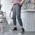 Mùa hè phần mỏng lỗ chín điểm quần âu nam phiên bản Hàn Quốc của xu hướng dụng cụ quần harem Quần chân váy hoang dã
