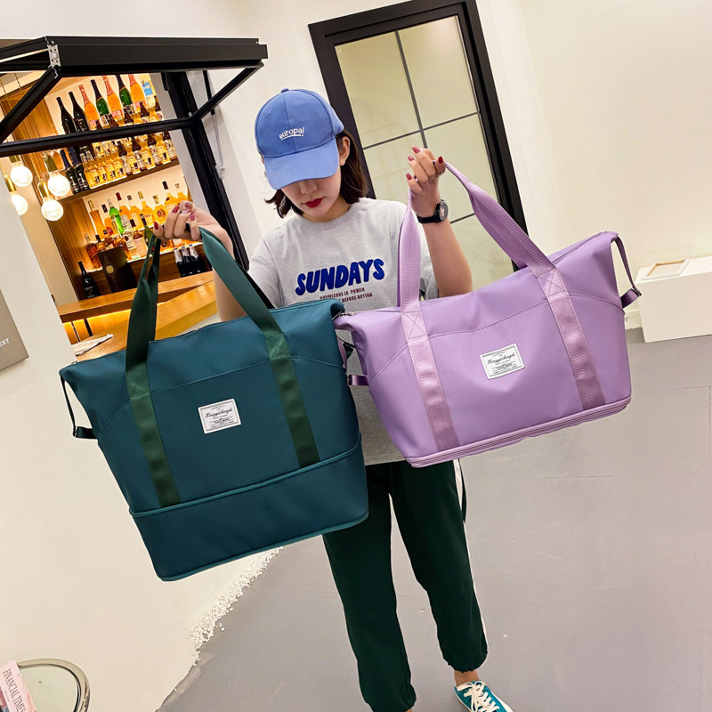 Large Capacity Women Travel Bag Short Haul Bag Fitness Handbag To Be Produced Bag Cashier Bag Subs Light Canvas Luggage Bag