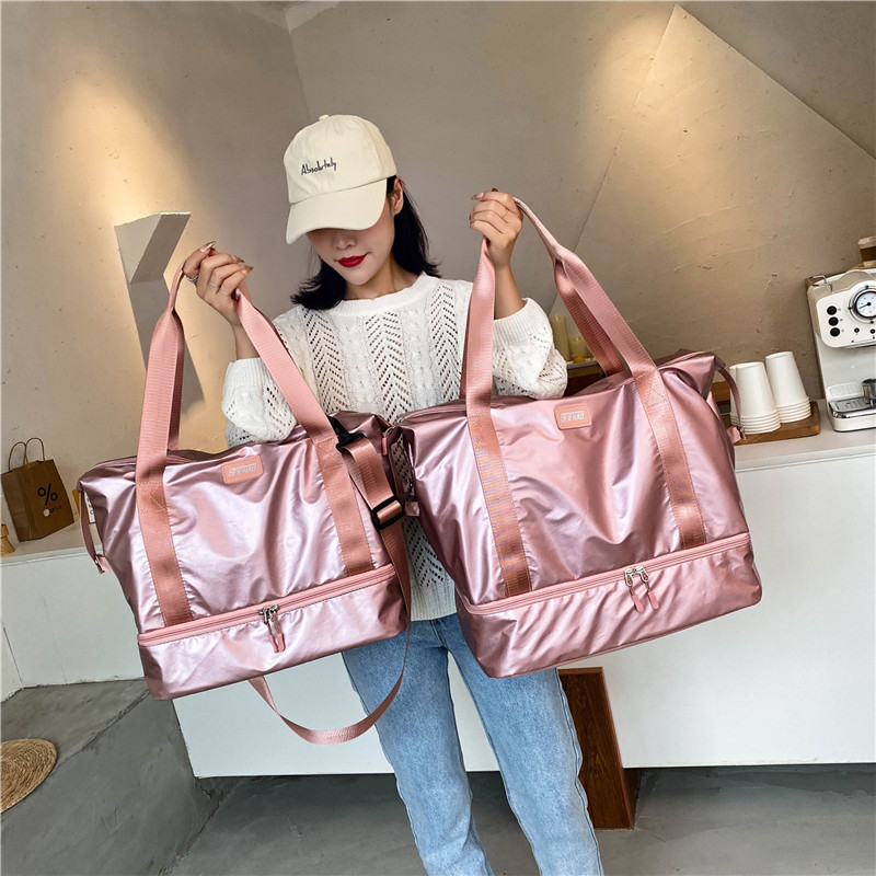 Short-distance travel bag women's bag net red portable large capacity Light sports fitness luggage bag waiting for production Travel storage bag