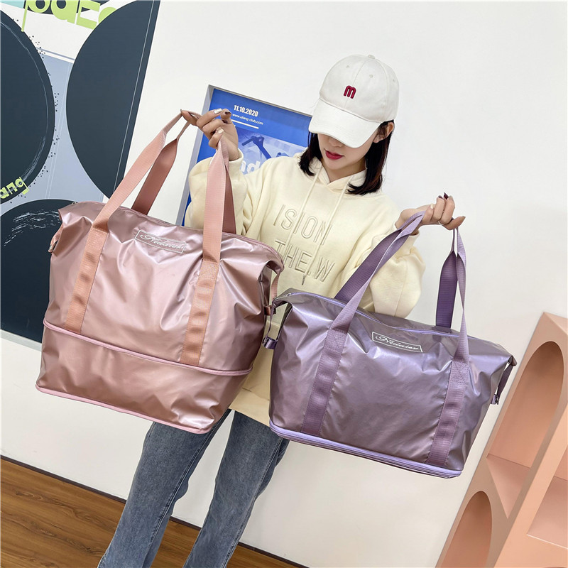 Travel bag women's short-distance portable large capacity lightweight waiting bag storage bag Business trip duffel bag fitness bag canvas