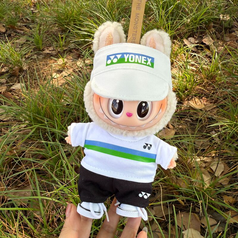 Labubu Sports Clothing First, Second, and Third Generation Labubu Plush Doll Clothes Blind Box Doll Clothes Badminton Suit Set