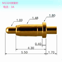Over 3A high current spring needle salt spray alarm thimble elastic probe pogopin connector 1 8*7 2mm