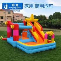 Inflatable castle trampoline household star jumping bed childrens naughty castle indoor and outdoor slides square toys