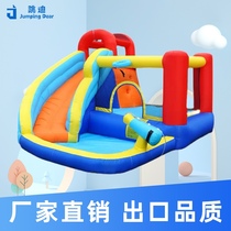 Tiaodi childrens inflatable castle water jumping bed water spray slide water park indoor and outdoor naughty castle for home use